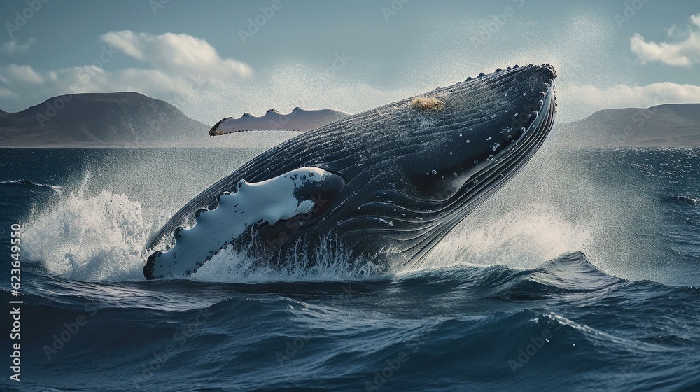 Fototapeta premium whale in the ocean