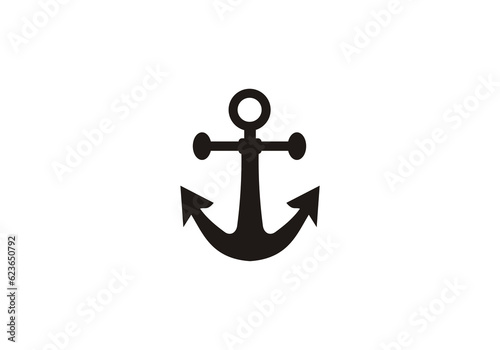 Fotografia Anchor vector icon logo boat symbol pirate helmet nautical maritime simple graph