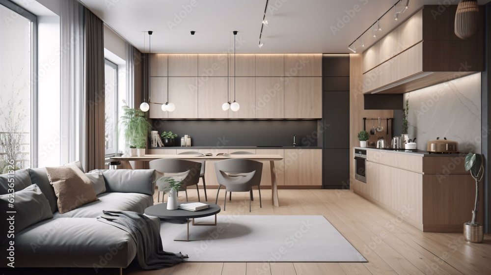 Fototapeta premium Space saving modern interior