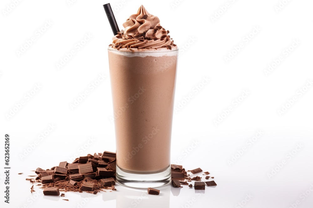 Chocolate milkshake isolated on white background Chocolate milkshake isolated on white background