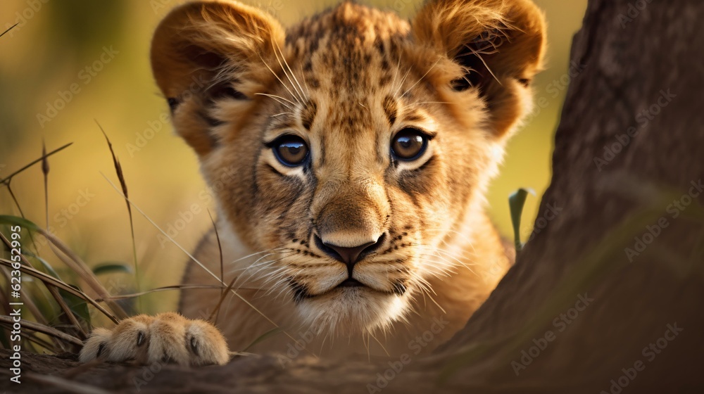 Cute baby lion cub Cute baby lion cub