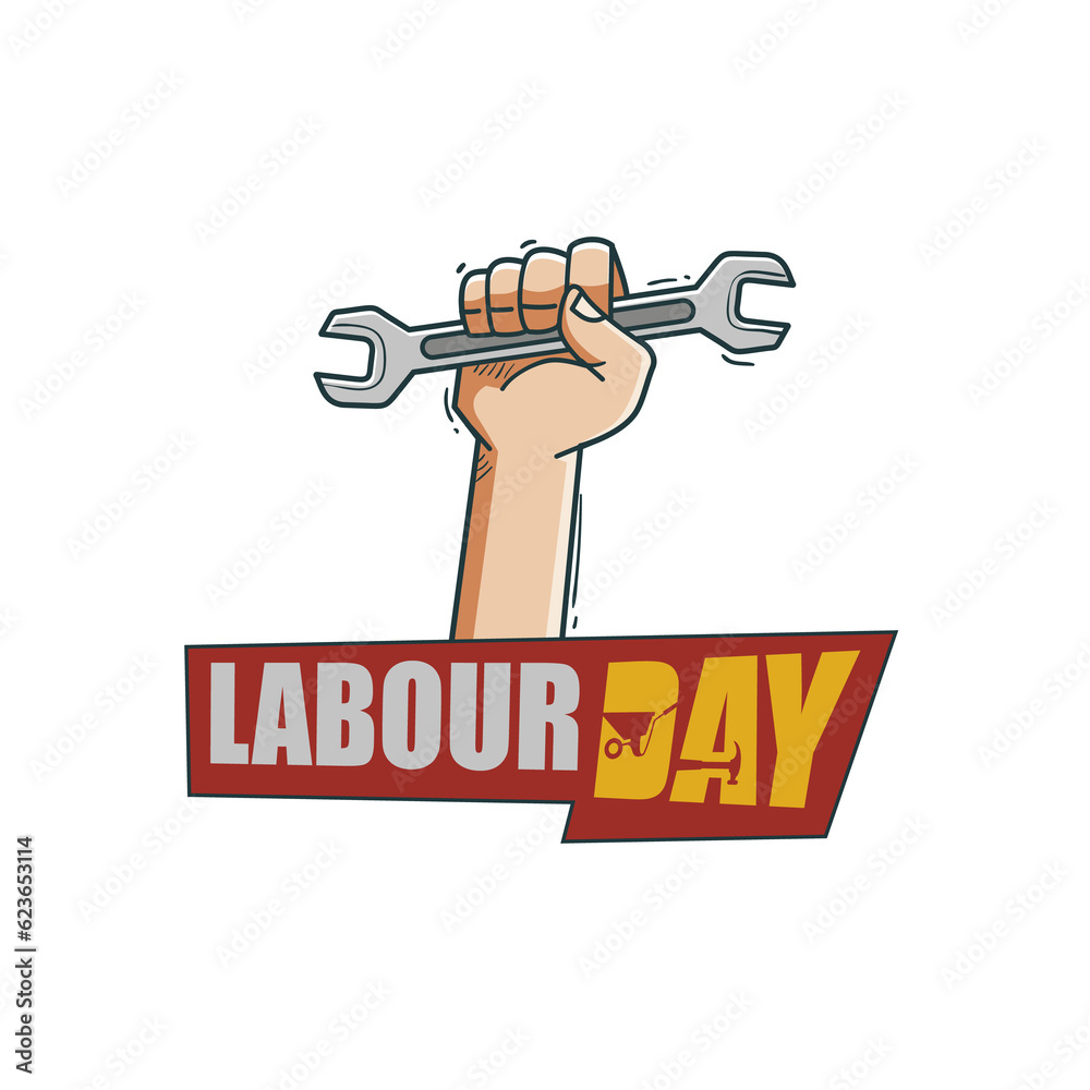 illustration of a wrench. labour day