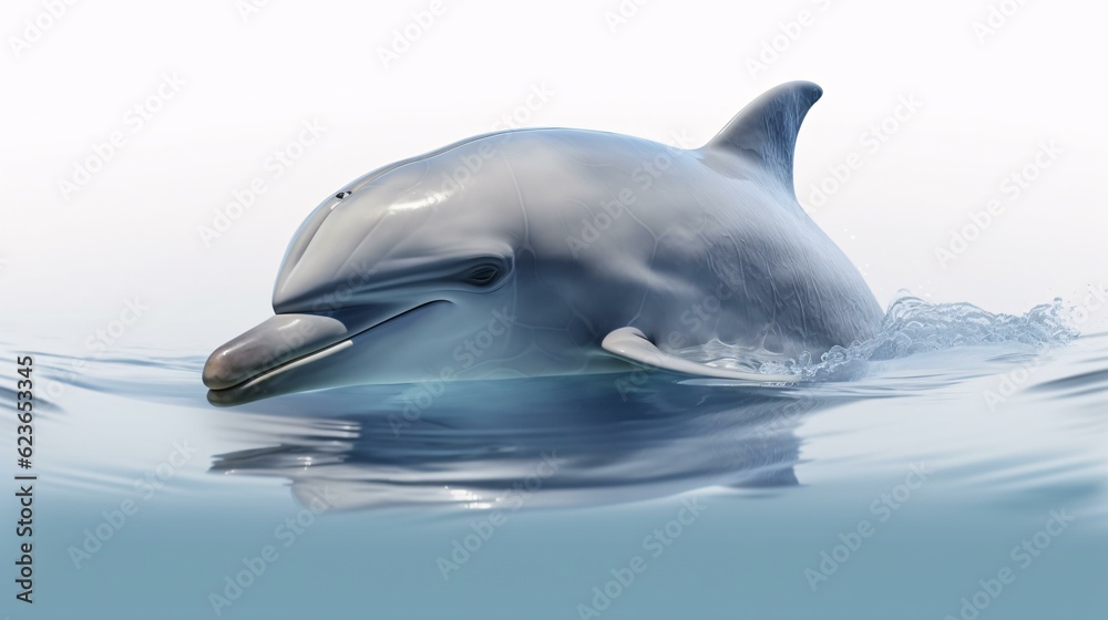 Naklejka premium dolphin jumping isolated on white background