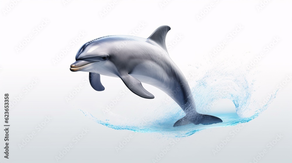 Naklejka premium dolphin jumping isolated on white background