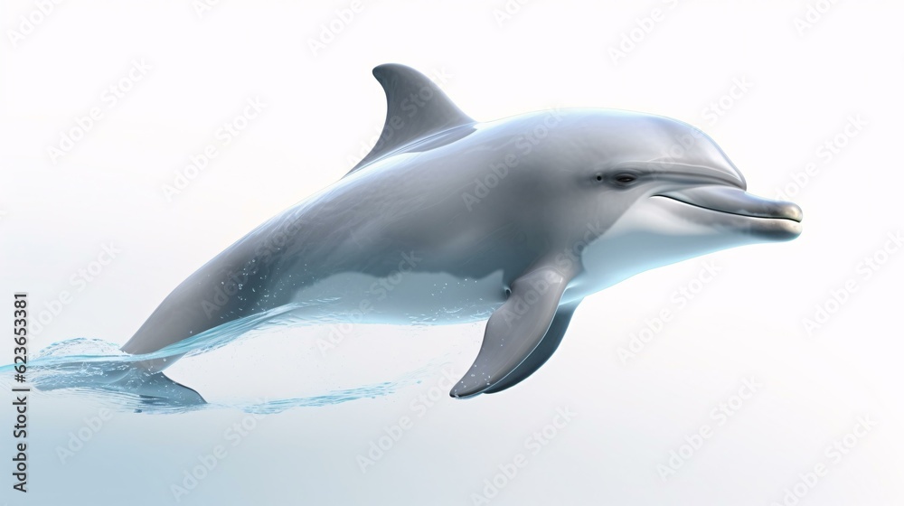 Fototapeta premium dolphin jumping isolated on white background