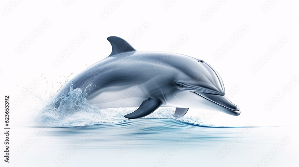 Fototapeta premium dolphin jumping isolated on white background