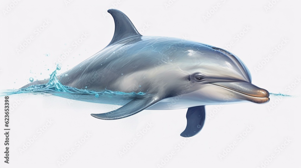 Fototapeta premium dolphin jumping isolated on white background