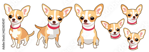 chihuahua sticker set、チワワステッカーセット、SVG、PNG