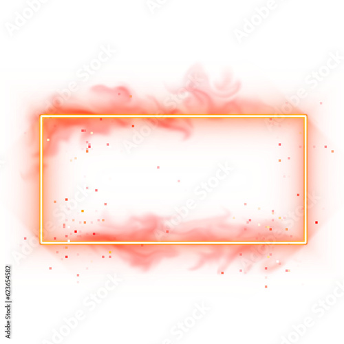 gradient neon smoke effect square frame