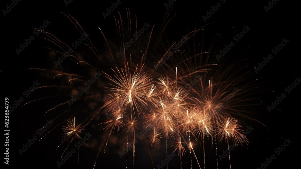 Illustration of fireworks in the night sky Illustration of fireworks in the night sky