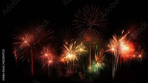 Illustration of fireworks in the night sky © KWY