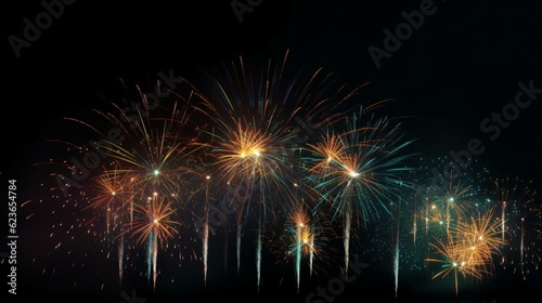 Illustration of fireworks in the night sky