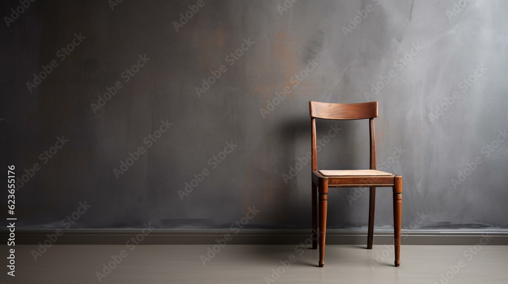 chair in the room with plain wall at background chair in the room with plain wall at background