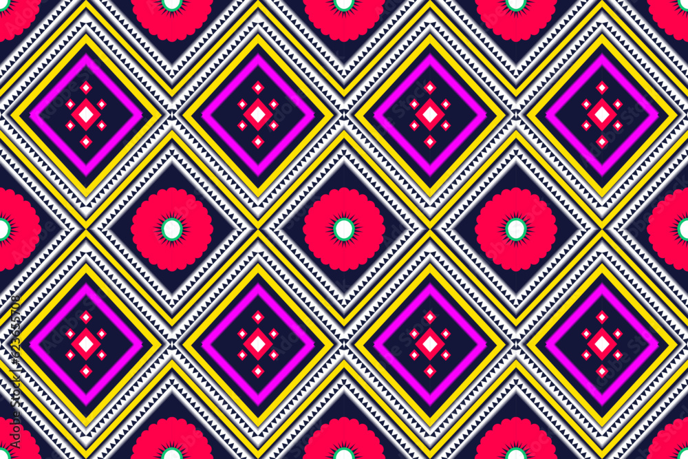Ethnic pattern . Geometric chevron abstract illustration, wallpaper. Tribal ethnic vector texture. Aztec style. Folk embroidery. Indian, Scandinavian, African rug.design for carpet,sarong  