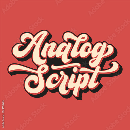 Abstract analog script text based Logo Design Template