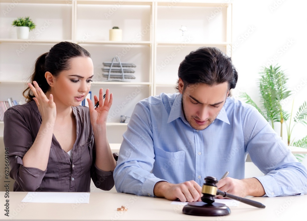 Young family in marriage divorce concept Young family in marriage divorce concept