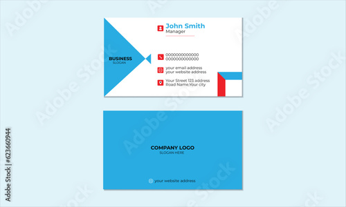 business card design . double sided business card template modern and clean style.