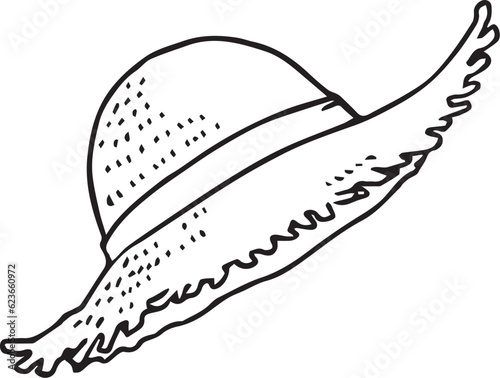 麦わら帽子線画