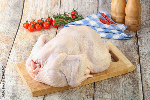 Whole raw chicken for cooking