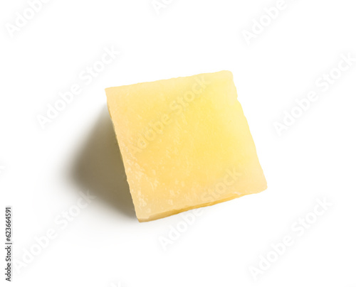 Piece of raw potato isolated on white background