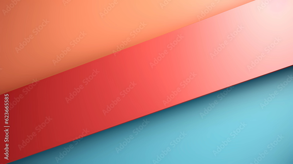 Abstract paper layer banner design. blue, red, purple, orange color, Abstract modern hipster futuristic graphic  illustration background generative AI