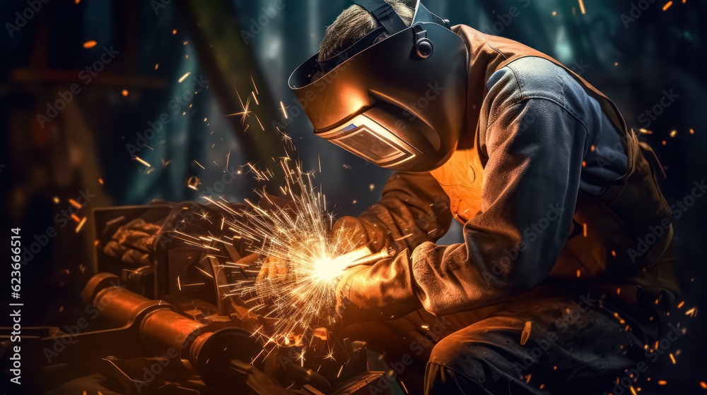 welder welding steel welder welding steel