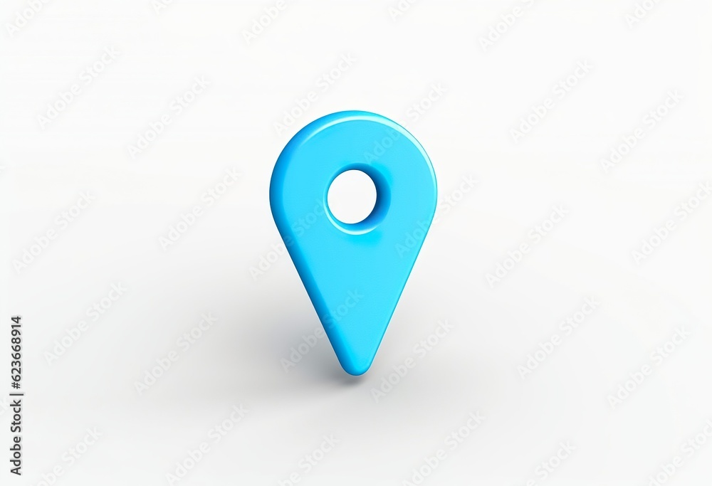 Blue location 3d icon marker or route gps position Blue location 3d icon marker or route gps position