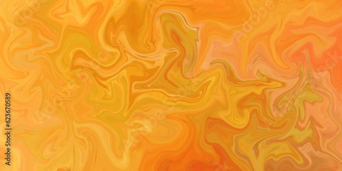 Background with orange A mixture of acrylic paints. Liquid marble texture. Fluid art. Abstract marble background. Orange paint fluid wawes. Vector illustration.