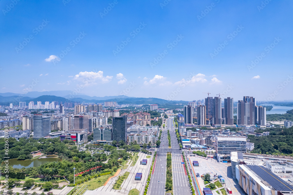 Fototapeta premium Cityscape of Zengcheng District, Guangzhou, China
