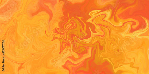 Background with orange A mixture of acrylic paints. Liquid marble texture. Fluid art. Abstract marble background. Orange paint fluid wawes. Vector illustration.