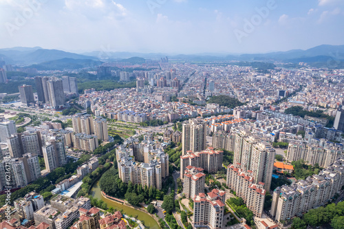 A dense real estate community in Zengcheng District, Guangzhou, China