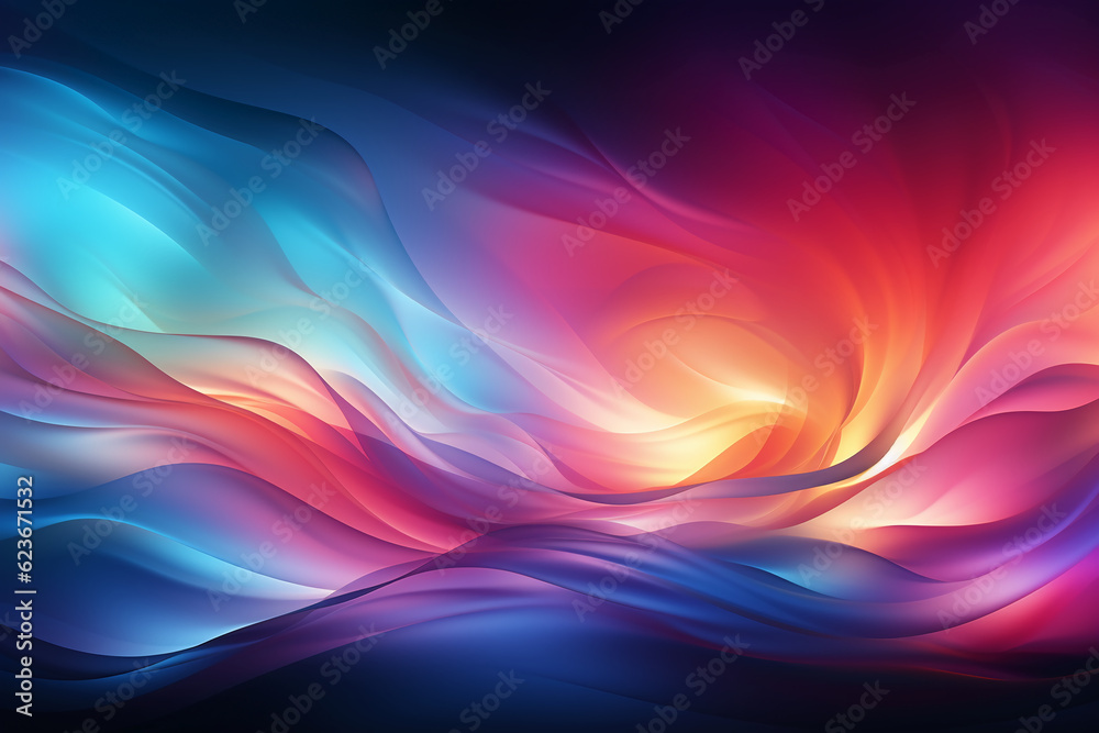 Fototapeta premium Multi color gradient background grain effect with purple and blue shades glowing. AI generative