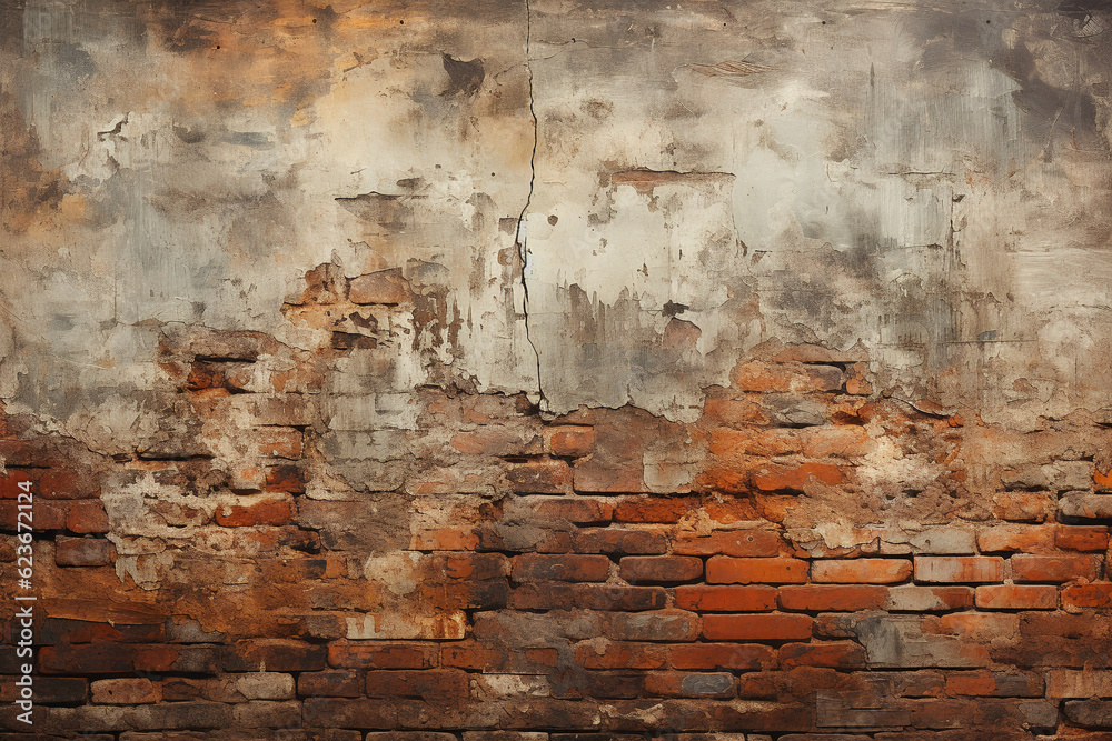 Obraz premium Oil painting of old british wall texture. AI generative