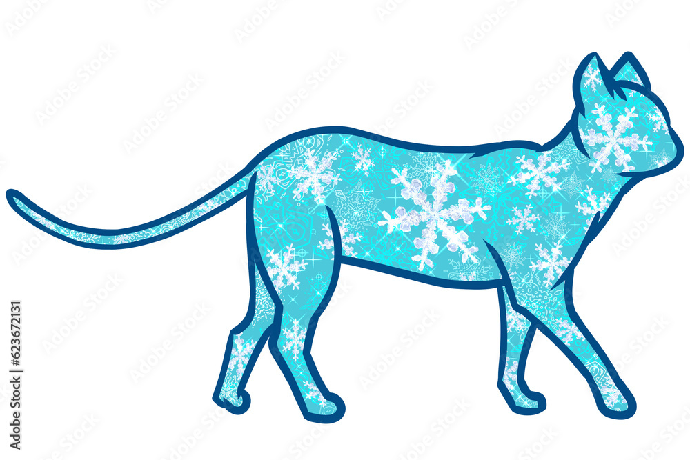Fototapeta premium winter lonely cat