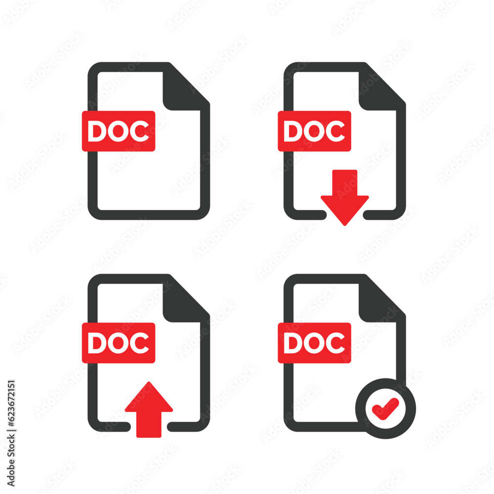 DOC file icon isolated on white background DOC file icon isolated on white background