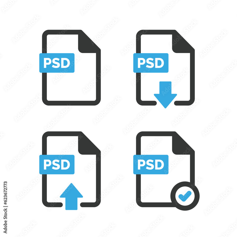 PSD file icon isolated on white background PSD file icon isolated on white background