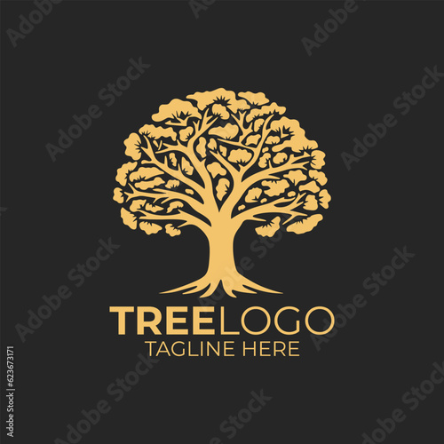 Nature trees vector illustration logo design