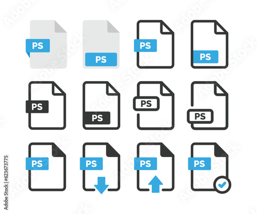 PS file icon isolated on white background
