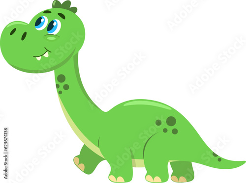 Cute Baby Triceratops Dinosaur Cartoon Character Walking. Vector Illustration Flat Design Isolated On Transparent Background