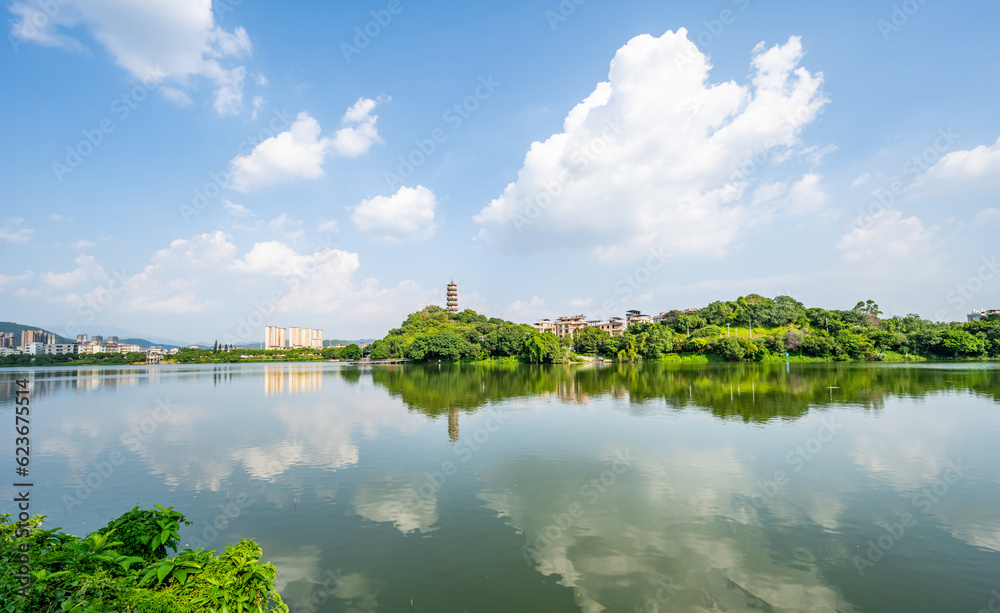 Fototapeta premium Scenery of Zengjiang Gallery, Zengcheng District, Guangzhou, China