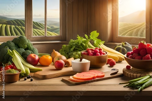 vegetables on the table