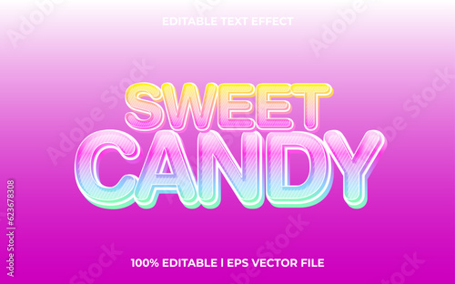 Sweet Candy 3d editable text effect, template with 3d style use for logo and business brand