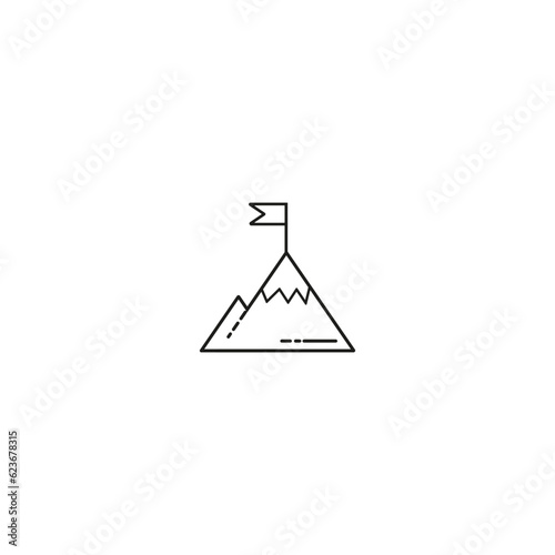mountain line icon, outline vector logo illustration, linear pictogram isolated on white