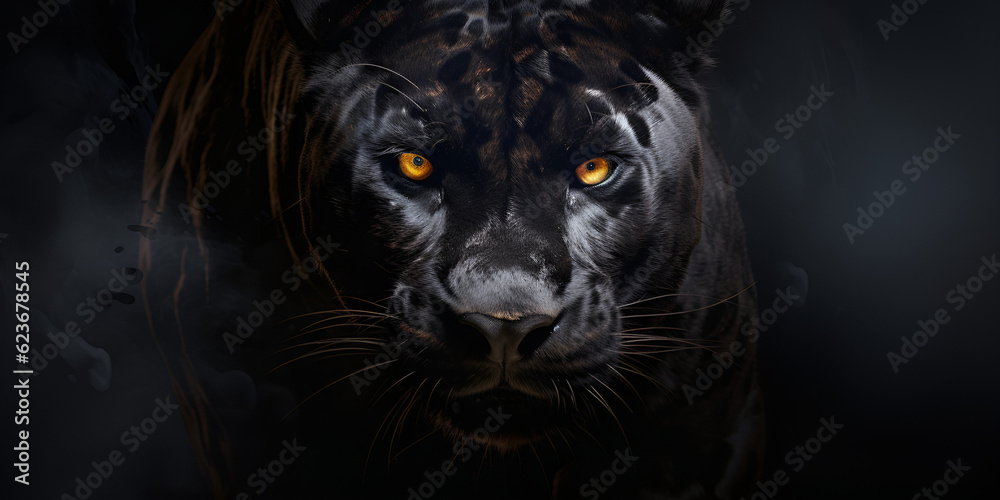 Black Leopard with Black Face
Dark Panther with Black Facial Markings
Melanistic Leopard with All-Black Countenance AI Generated
