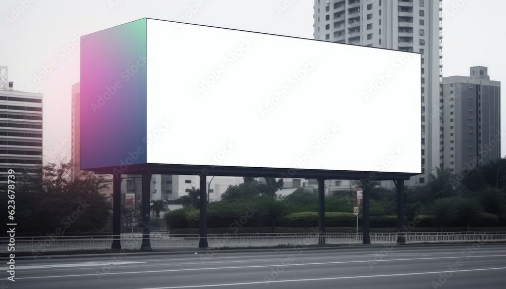 Blank billboard mockup concept, city copy space announce. put your image or text, blank space Blank billboard mockup concept, city copy space announce. put your image or text, blank space