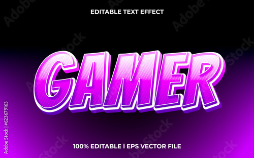 gamer 3d editable text effect  template with 3d style use for logo and business brand