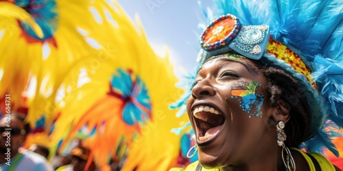 Raw Emotion Unleashed: Colorful Streets of Junkanoo Festival, generative ai