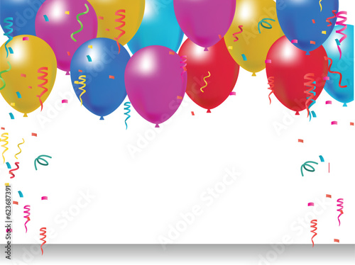 Birthday Ballons vector background for greeting card design