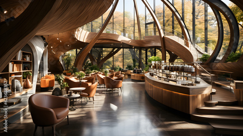 Interior of modern cafe Generative AI