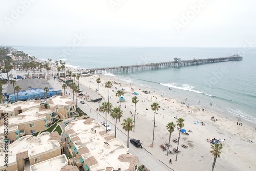 Canvas Print Drone footage of the pier